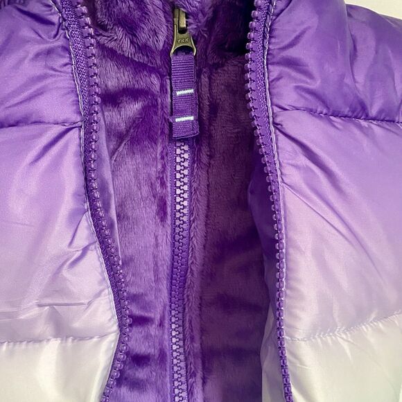 Snozu Puffer Jacket Fleece Lined Ombré Purple Turquoise White Toddler Girl's 2T - Picture 9 of 13